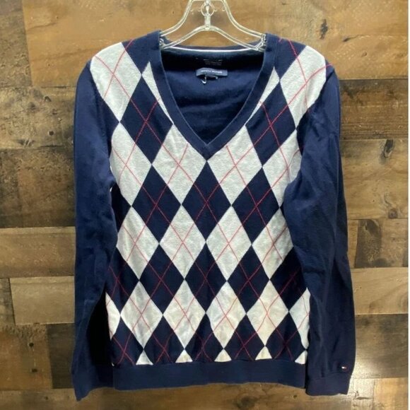 Tommy Hilfiger V-Neck Sweater 100% pima cotton - Picture 1 of 4